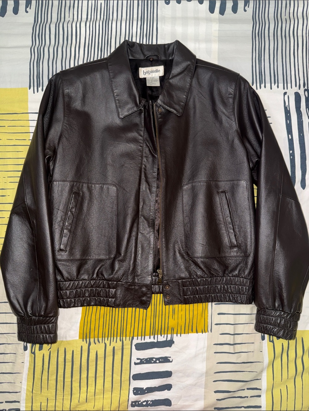 Black Leather Bomber